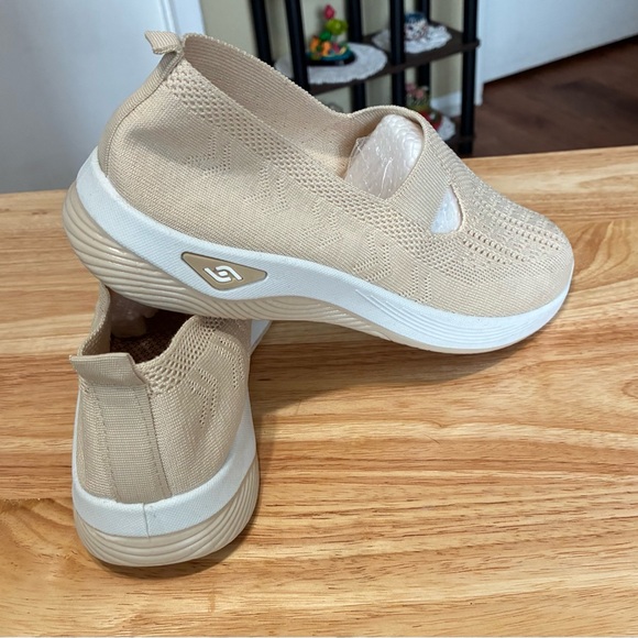 Women's Beige Slip-On Sneakers - Picture 2 of 8